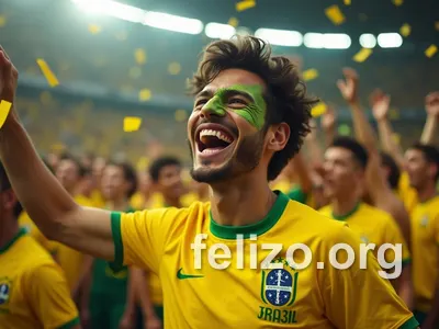 Foto com IA torcendo pelo Brasil, criada no Felizo