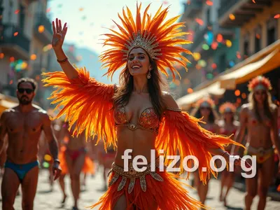 Avatar com IA em clima de Carnaval, gerado no Felizo