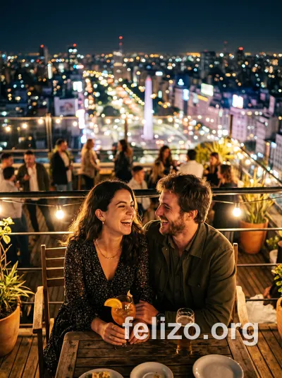Foto con IA de una noche porteña, creada en Felizo